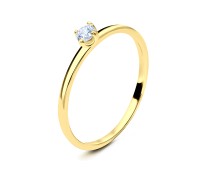 CZ Gold Plated Silver Rings NSR-2032-GP